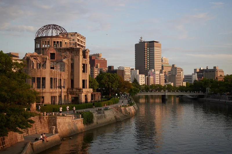 The Atomic Bomb Dome beside the Motoyasu River in Hiroshima