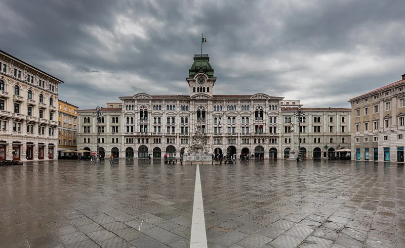 City Hall and the open space of Piazza Unità d’Italia in Trieste